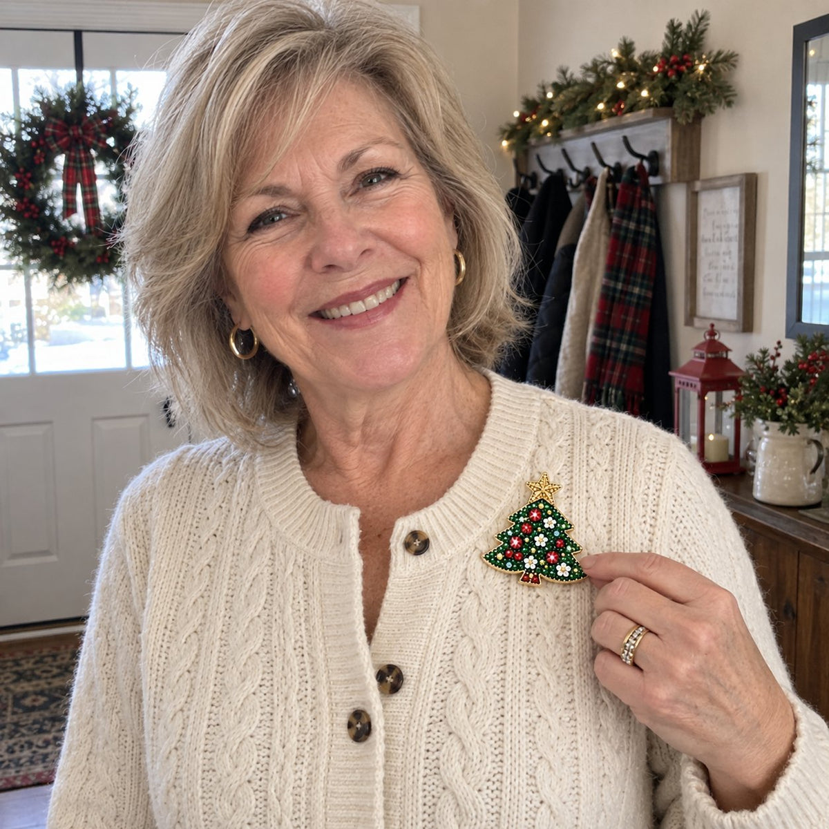 🔥🎄Sparkling Christmas Brooches - A Beginner-Friendly Diamond Painting Kit For Cozy Family Crafting, Festive Outfits And Heartfelt Handmade Gifts💎