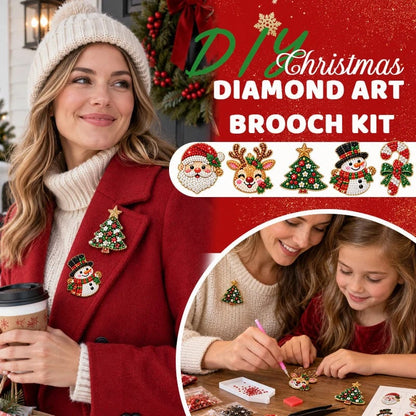 🔥🎄Sparkling Christmas Brooches - A Beginner-Friendly Diamond Painting Kit For Cozy Family Crafting, Festive Outfits And Heartfelt Handmade Gifts💎